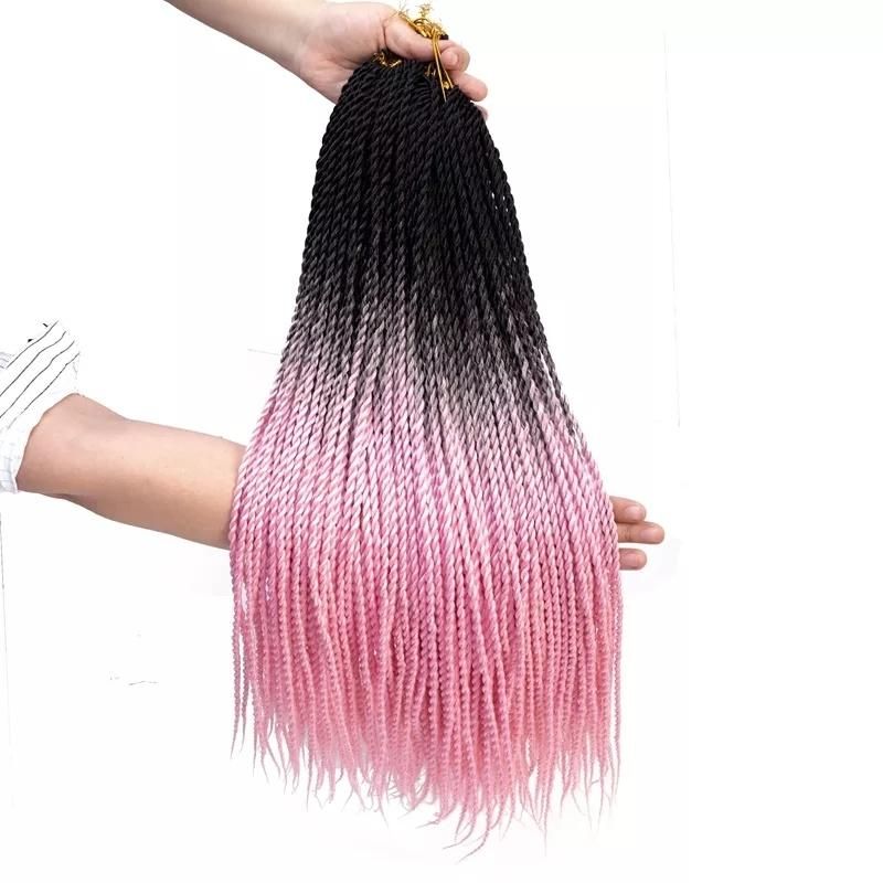 24 Inch 20 Strands Synthetic Hair for Braiding Black Passion Spring Twist Hair Ombre Braids Senegalese Twist Hair