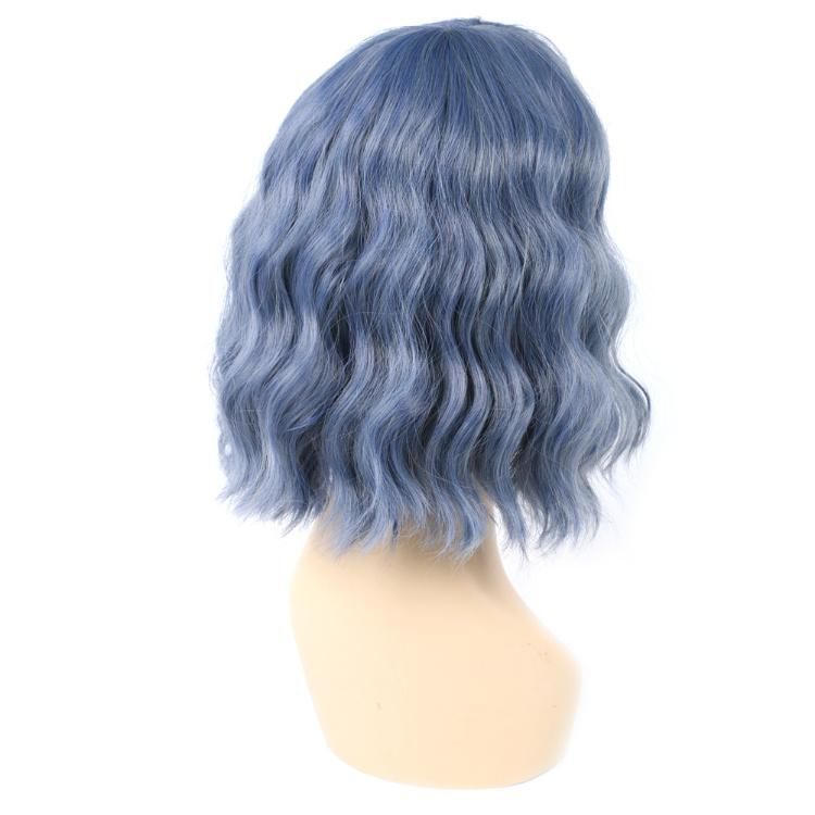 European and American Machine Made Hair Wigs with Bangs Synthetic Fiber Short Wigs