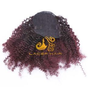 #1b/99j Afro Curly 4b4a Remy Ponytail Extensions Human Hair in Stock