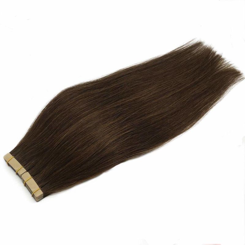 18 Inch Tape in Hair Extensions Human Hair Chocolate Brown Tape in Hair Extensions 20PCS 50g Remy Human Hair Extensions for Women