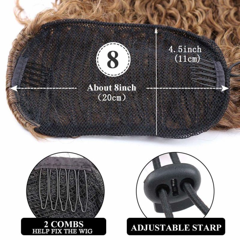 Heat Resistant Synthetic Kinky Straight Ponytail Long Afro Drawstring Ponytail Hairpiece