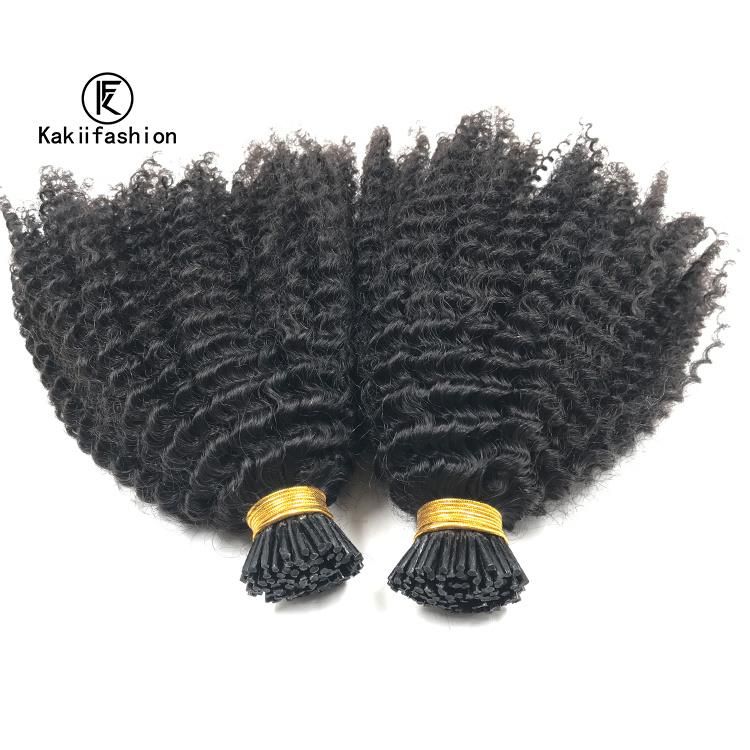 Hot Selling Indian Cuticle Aligned I Tip 3b Curly for Black Woman I Tip Hair Extensions Human Hair