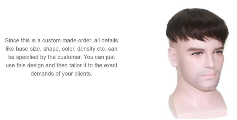 Custom Made Mono Lace with PU Around - Real Human Hair Made for Durablity, Comfort & Style Men′s First Choice Toupee Wigs