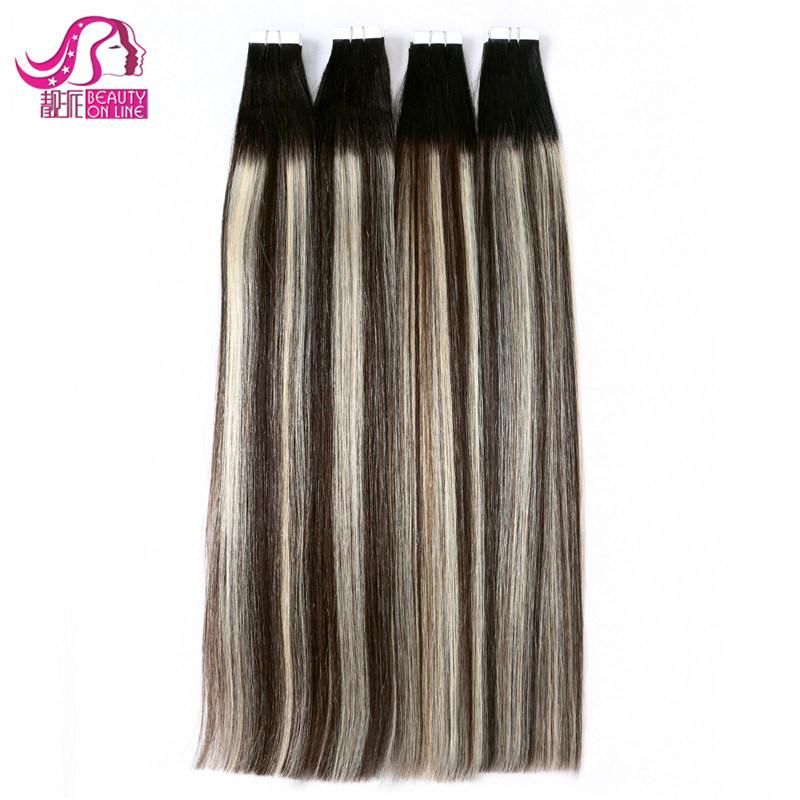 100% Brazilian Remy Tape Human Hair Extensions Strong Blue Lace Tape Adhesive 20PCS/Set Tape in Skin Weft PU Hair