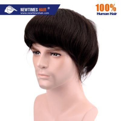 Transparent Thin Skin Human Hair Wig for Men
