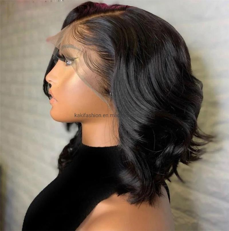 African High Temperature Fiber Female Private Label High Quality Lace Front Bob Wave Wigs