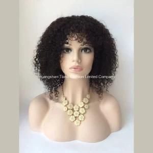 24&quot; 7A 150% Front Lace Spiral Curl Remy Hair Wig #1b