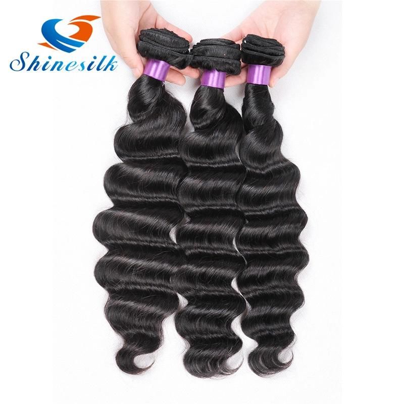 4 Bundles Loose Deep Wave Brazilian Hair with Closure 8A Brazilian Loose Deep