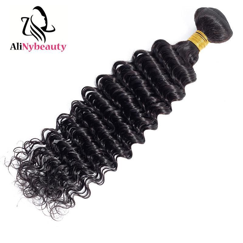 Lace Closure Brazilian Hair 100% Virgin Deep Wave Hair Bundles