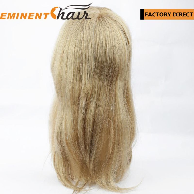 Mono Base Blond European Hair Women Toupee Wig