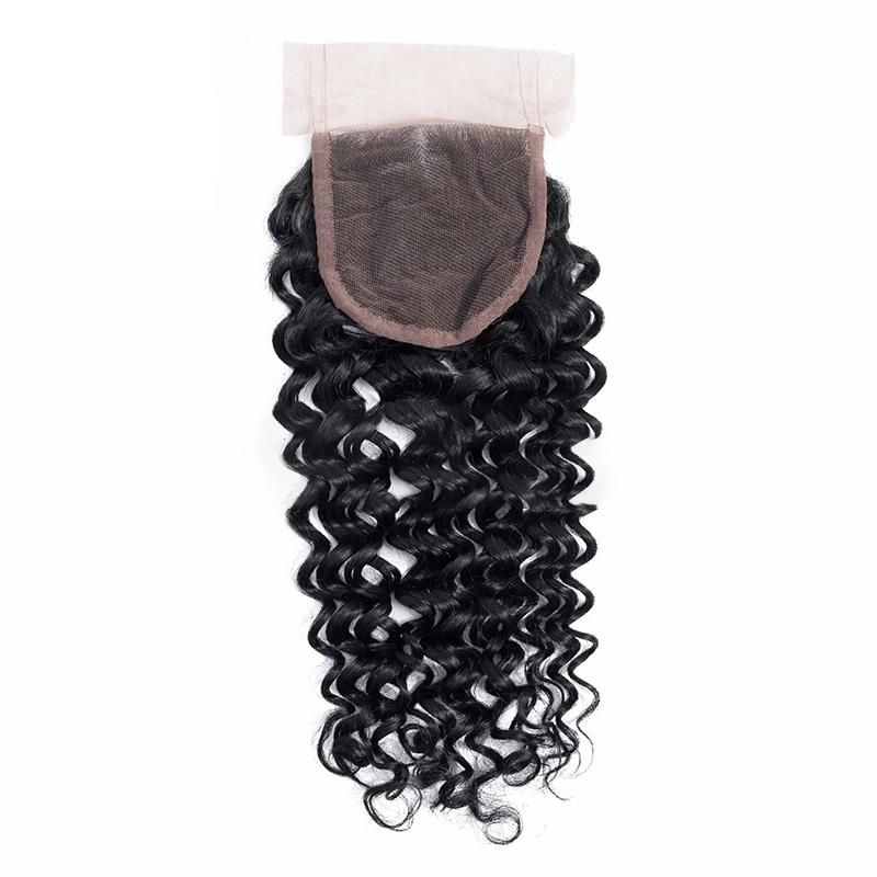 Wholesale Remy Hiar Curly Human Hair Extensions with Closure 4X4