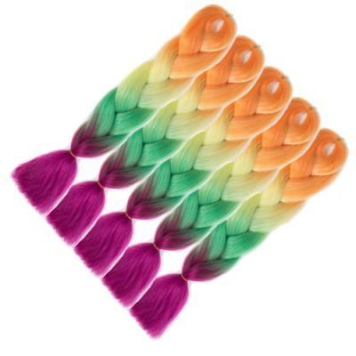 Synthetic Yaki Ombre Braiding Hair Pre Stretched Expression Super Jumbo Braid for African Hair Extension