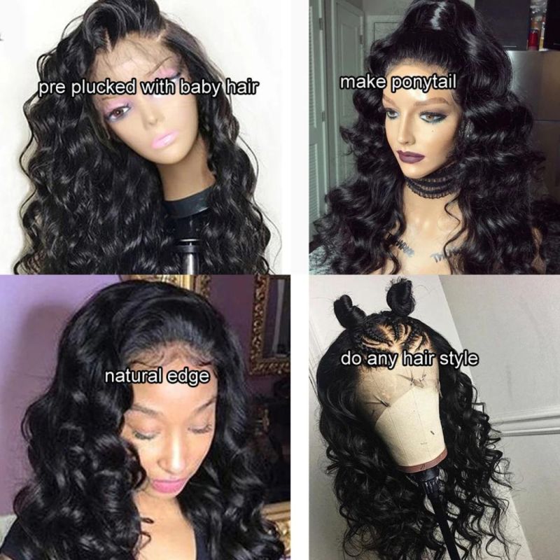 Loose Wave Lace Front 4X4 Wigs with Closure Brazilian Remy Hair Pre Plucked Loose Wave Hair Wig 30 Inch 13X4 Lace Front Human Hair Wig 26 Inch
