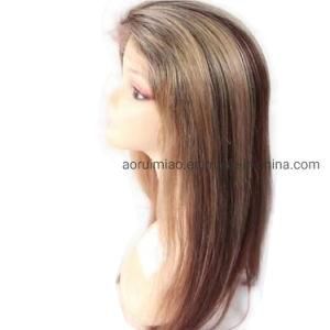 High Quality Virgin Straight Full Front Lace Wigs Remy Curly Mixed Ombre Color Burmese Human Hair Wig