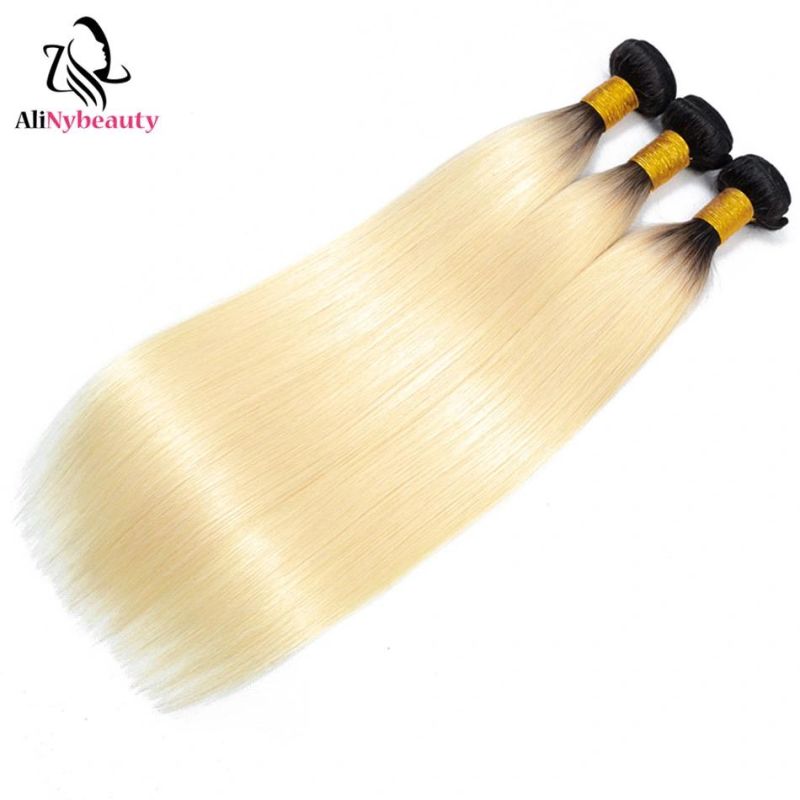 Brazilian Human Hair Bundles T1b/613# Natural Straight