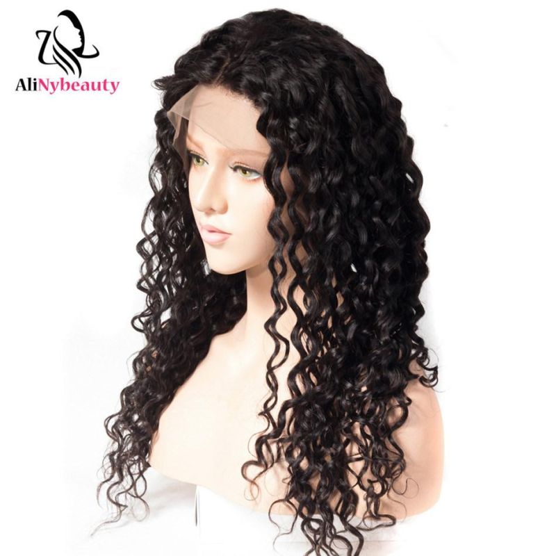 Factory Price Wholesale Unprocessed 100% Water Wave Lace Front Wig