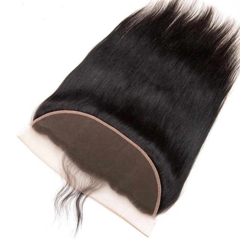 Straight 13*4 Lace Frontal Closure with Baby Hair 100% Human Hair Remy 13X4 Lace Closure Middle/Three/Free Part