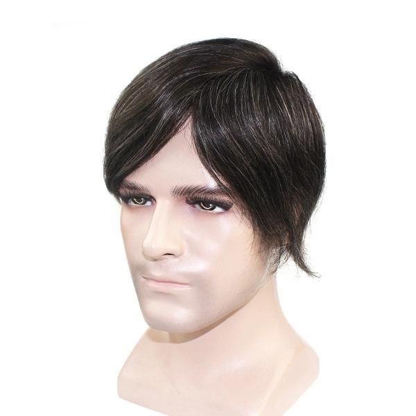 Lw640: Human Hair Fine Mono PU Coating Hairpiece for Men