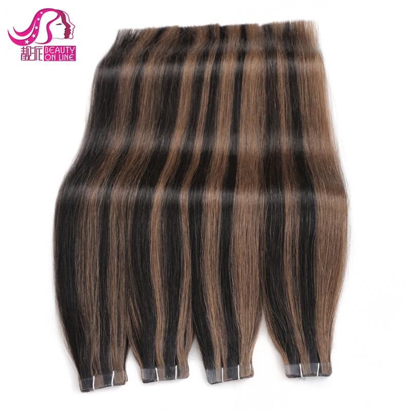 7A-10A Tape Hair Extensions 16" 18" 20" 22" 24" 20PCS/Set Tape in Remy Human Hair Skin Weft Brazilian Hair Extension