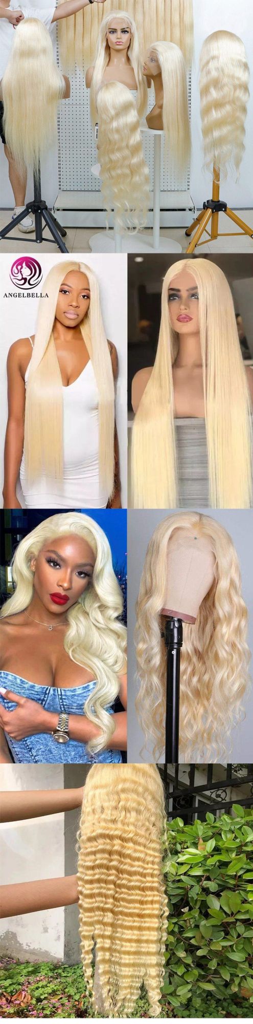 Glueless Brazilian Hair 613 HD Full Lace Front Wig, Blonde 613 Virgin Human Hair Wig, Lace Frontal Colored Wig with Baby Hair