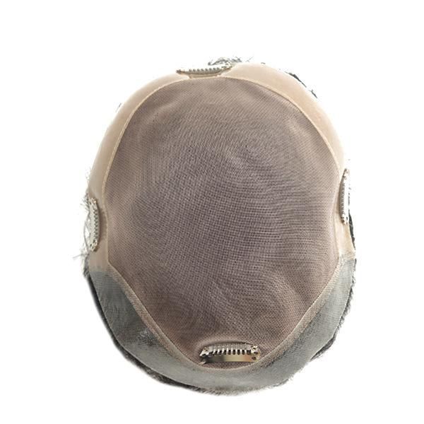 Mono with Npu Back Sides and Clear PU Front Natural Toupee