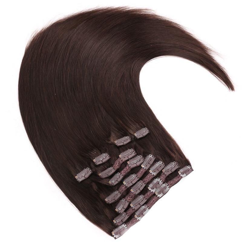 Wholesale Remy 100% Clip in Human Hair Extensions Double Drawn Human Hair Clip Extensions