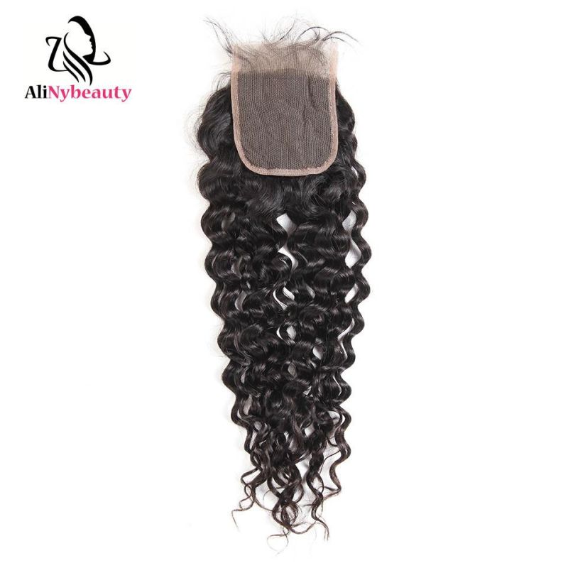 Brazilian Human Hair Water Wave Hair Bundles with Lace Closure