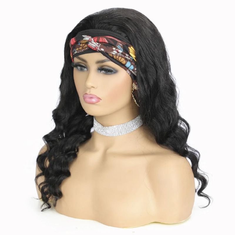 Hot Sale Custom Color 150% 180% 200% Density 30 Inch 100% Human Hair Loose Deep Wave Women Curly Headband Wig