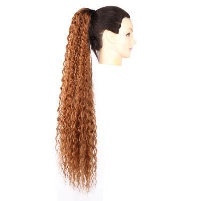 30&quot; Women Drawstring Long Straight Synthetic Claw Clip Woman Extension Ponytail