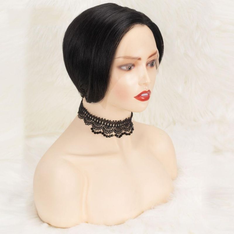 Straight Bob Pixie Cut Wig Part Lace Human Hair Wigs Short Lace Human Hair Wig Brazilian Wigs 150% Density for Black Women
