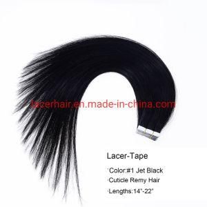#1 Jet Black PU Skin Tape Sticker Remy Human Hair Extension
