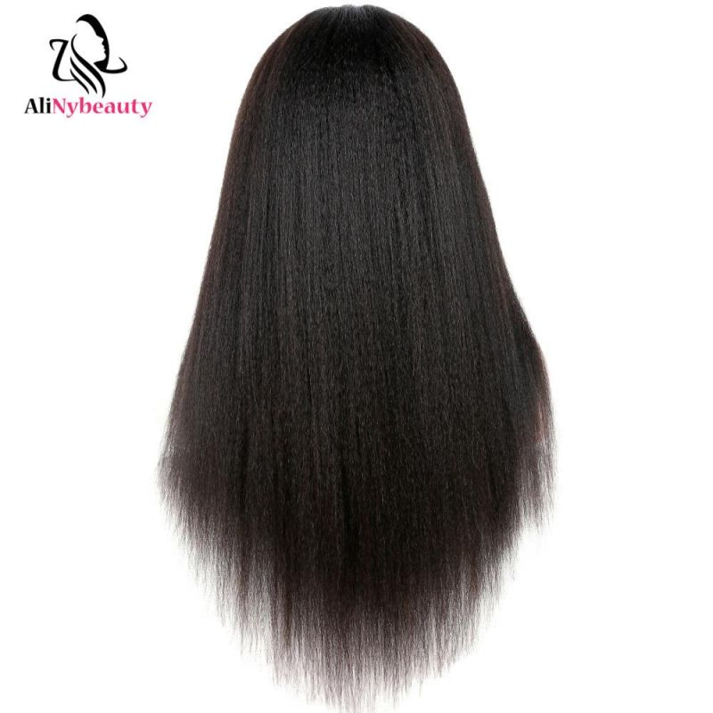 100% Virgin Hair Human Kinky Straight Lace Front Wig