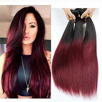 Kbeth Black Red Two Tone Color Human Hair Weave for Women 100% Virgin Best Malaysian Straight Hair Bundle with Cheap Price