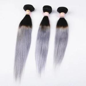 26&quot; Ss Hair Closure Non-Remy Human Hair Weft #Gray #Sliver Hair