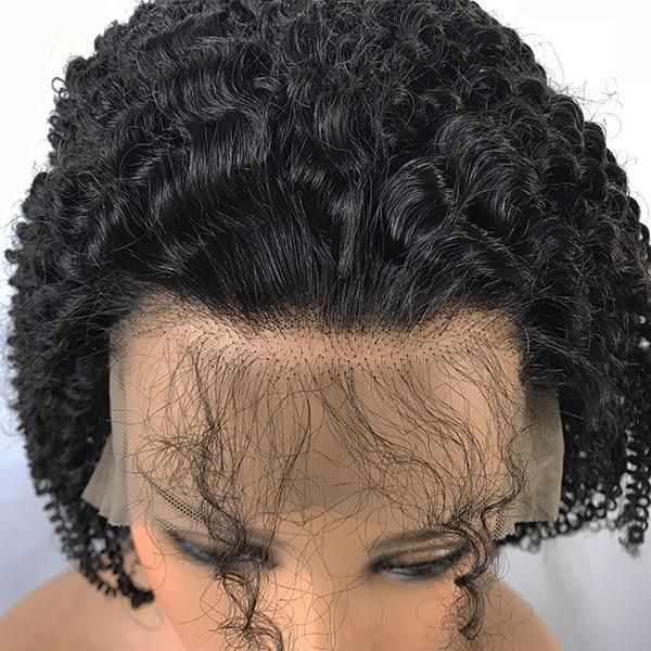 Kbeth Human Hair Wig for Portuguese Black Women Perruque Afro Naturelle Marley 4c Short Custom Lace Frontal Kinky Curly Weave Kinky Wild-Curl up Hair Wigs