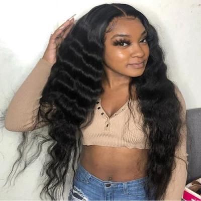 Kbeth Cuticle Aligned Deep Wave Hair Lace Frontal Wig Brazilian Virgin Human Hair Pre Plucked 30 Inch Deep Curly Lace Frontal Wig