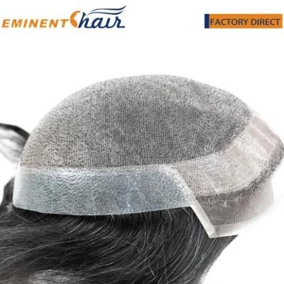 All Backwards Men&prime;s Hairpiece Mono Lace with PU Edge Custom Toupee for Men