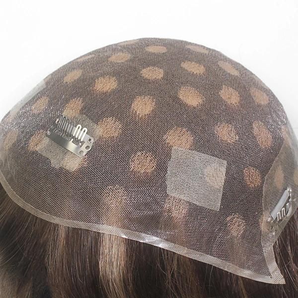 Fine Welded Mono with PU Back Sides Long Human Hairpiece for Women