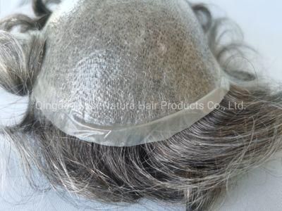 2022 Most Comfortable Clear PU Base V-Looping Men&prime; S Wig Made of Remy Human Hair