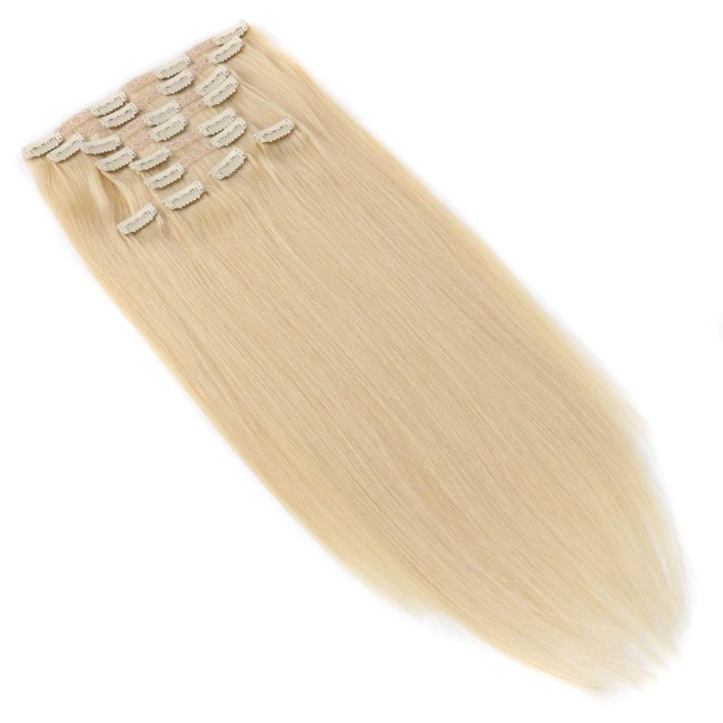 613# Blonde Color 100% Human Hair Clip in Hair Extensions