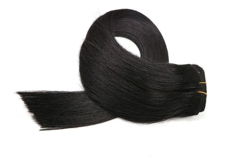 100% Virgin Hair Clip in Human Hair Extension 22inch 1# Virgin Human Hair Extension 7PCS Full Set (AV-CH70-1)