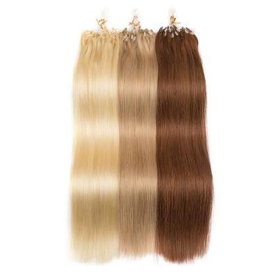 Straight Loop Micro Ring Hair Extensions Brazilan Remy Human Hair Extension Natural Capsule Keratin