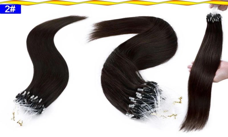Micro Loop Hair Extensions Remy Hair Micro Bead Hair Extension Cold Fusion Stick Tipped Fish Line Hair Piece