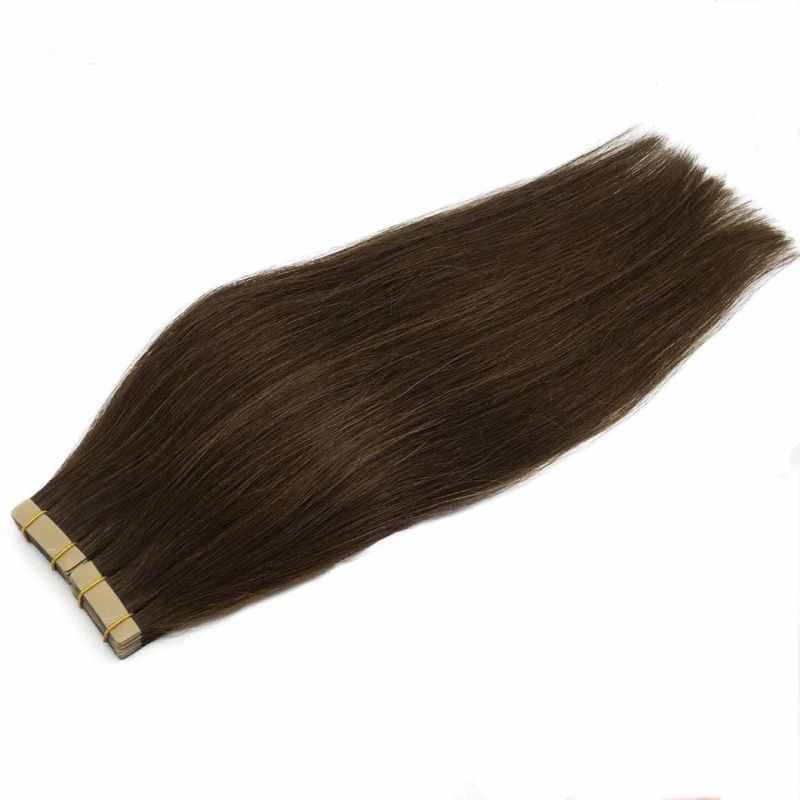 16 Inch Tape in Hair Extensions Human Hair Chocolate Brown Tape in Hair Extensions 20PCS 50g Remy Human Hair Extensions for Women
