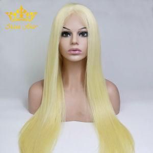100% Human Hair Russian Blonde Full Lace Wig with #613 Straight