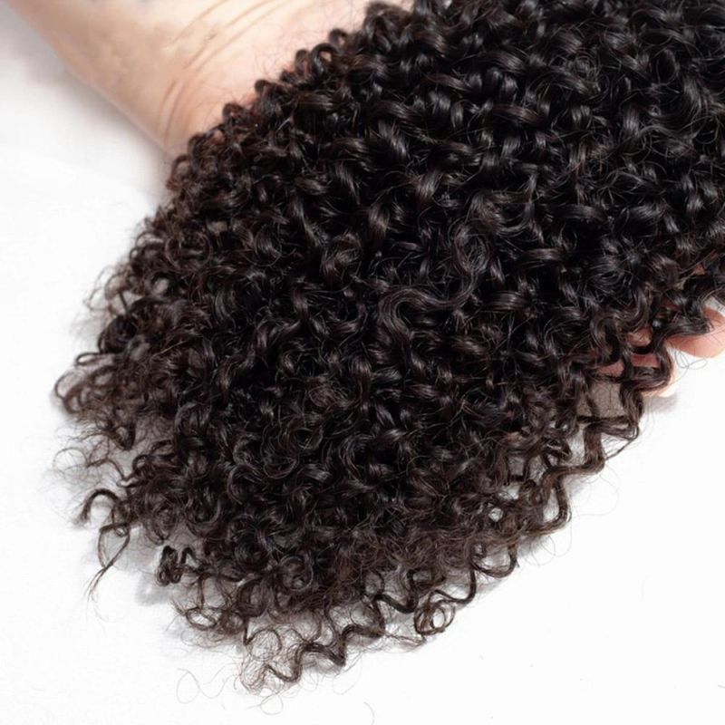 Brazilian Curly Bundles Remy Human Hair Bundles with Closure 3 Bundles with Closure 100% Human Hair Weave Extensions