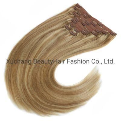 Piano Highlight Colors P27/613 140g 10piece 20inch Full Cuticle Aligned Remy Indian Hair Clip in Hair Extension