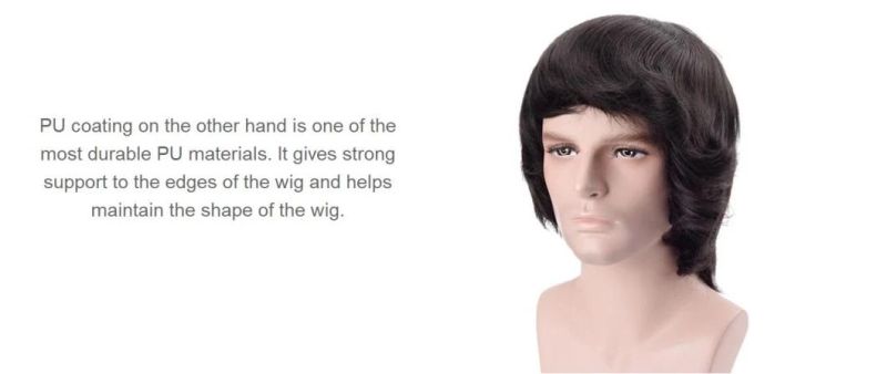 Durable Hair Replacement Full Cap Wig for Men