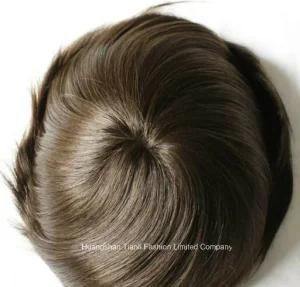 10&quot; Full PU Think Skin Hair Extension Customized Mens Toupee