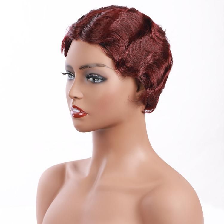 Wholesale Remy Natural Human Hair Wigs Pixie Cut Short Wig #99j